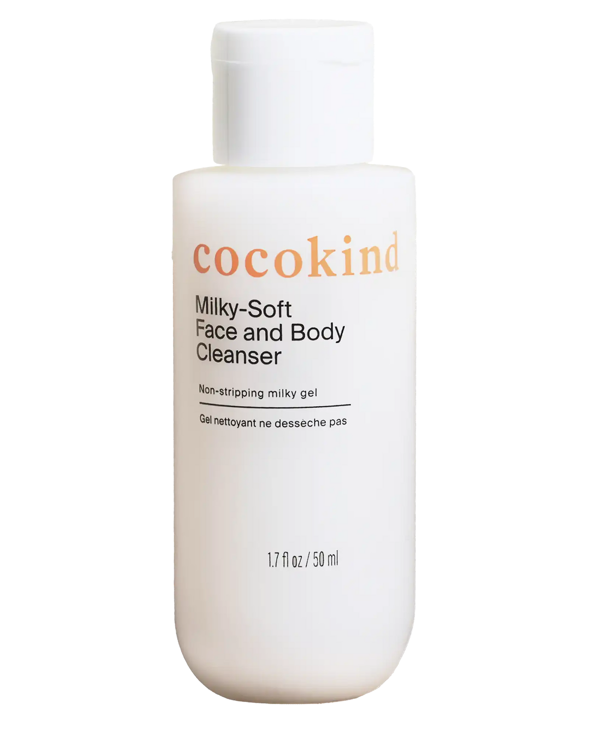 travel-size milky-soft face and body cleanser